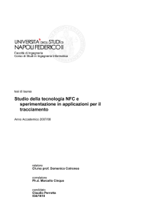 Studio della tecnologia NFC e sperimentazione in applicazioni per il