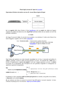 Appendice: flussi logici (stream) di input