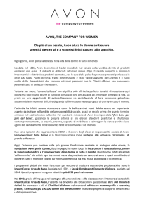 AVON, THE COMPANY FOR WOMEN Da più di un secolo, Avon