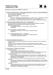Scheda di sicurezza Catalizzatore R 190/S
