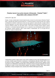Polartec lancia il suo primo tessuto rinfrescante – Polartec® Delta