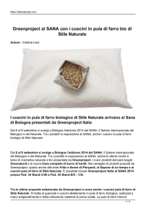 Greenproject al SANA con i cuscini in pula di farro bio di Stile Naturale