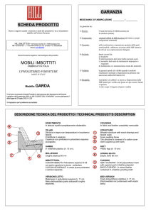 scheda prodotto mobili imbottiti garanzia
