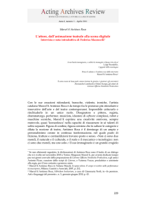 L`attore, dall`animazione teatrale alla scena digitale