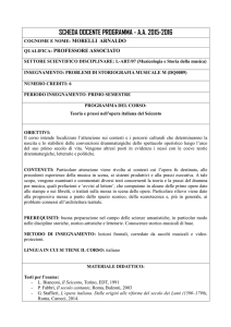 Problemi di storiografia musicale M