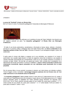 27/02/2012 La prosa del "Garibaldi" chiude con Woody Allen Dal 2