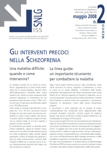 gli interventi precoci nella schizofrenia