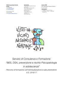BES, DSA, prevenzione e rischio Psicopatologia in adolescenza