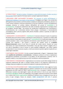 LO SVILUPPO COGNITIVO: Piaget