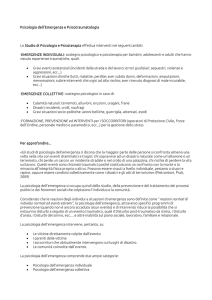 Psicologia dell`Emergenza e Psicotraumatologia Lo Studio di