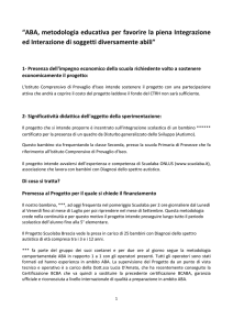 “ABA, metodologia educativa per favorire la piena Integrazione ed