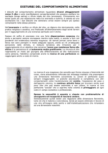 DISTURBI DEL COMPORTAMENTO ALIMENTARE
