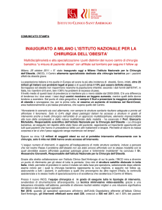 cs inaugurazione INCO - Istituto Clinico Sant`Ambrogio