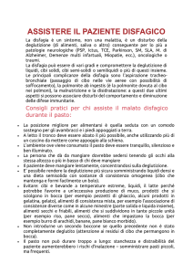 ASSISTERE IL PAZIENTE DISFAGICO