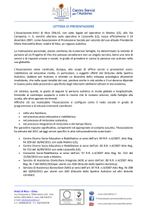 LETTERA DI PRESENTAZIONE
