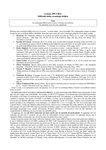Lezione 299 (CRO) Difficoltà della cronologia biblica
