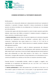 Consenso sbiancamento - Studio Dentistico Repubblica dei Dottori