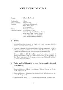 curriculum vitae - Istituto Nazionale di Fisica Nucleare