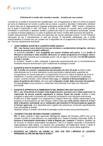 Chiarimenti in merito alla vicenda Lucentis – Avastin per uso oculare