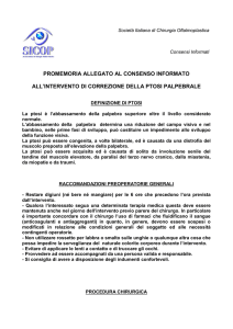 CONSENSO INFORMATO ALL`INTERVENTO DI PTOSI