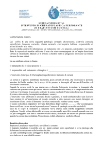 Consenso informato S.O.I. al trapianto di cornea