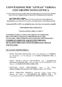 convenzione per "anteas" verona con gruppo nuova ottica