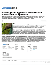 Guardia giurata aggredisce il vicino di casa Marocchino e va