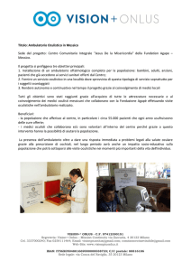 Titolo: Ambulatorio Oculistico in Messico Sede del progetto: Centro