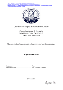 Microscopia Confocale corneale nella graft versus host disease