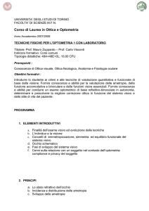 tecniche fisiche per l`optometria 1 con laboratorio