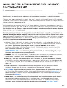 lo sviluppo della comunicazione e del linguaggio nel primo anno di