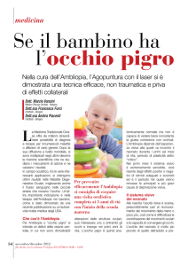 Se il bambino ha l`occhio pigro