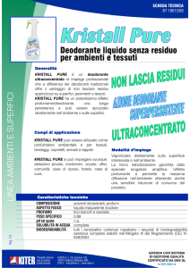 Deodorante liquido senza residuo per ambienti e tessuti