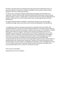 Ho letto con grande interesse le informazioni sulla proposta del