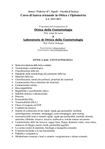 modulo di Ottica della Contattologia modulo di Laboratorio di Ottica
