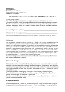 informativa intervento di laser trabeculoplastica