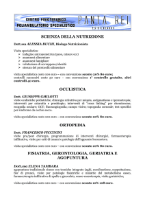 SCIENZA DELLA NUTRIZIONE OCULISTICA ORTOPEDIA