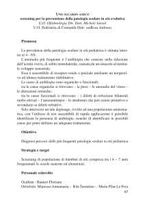 screening per la prevenzione della patologia oculare in età