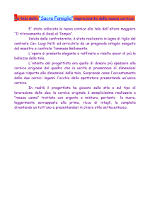 La tela della “Sacra Famiglia” impreziosita dalla nuova cornice