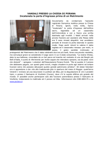 VANDALI PRESSO LA CHIESA DI PORANA Incatenata la porta d