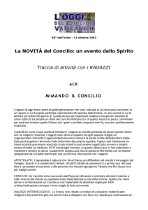 La NOVITÀ del Concilio: un evento dello Spirito Traccia di attività