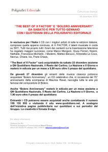 “the best of x factor” e “bolero anniversary” da sabato