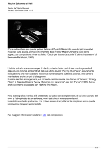 Ryuichi Sakamoto al Valli