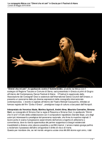 La compagnia Motus con ``Dimmi che mi ami`` in Grecia