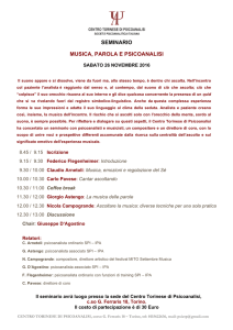 SEMINARIO MUSICA, PAROLA E PSICOANALISI