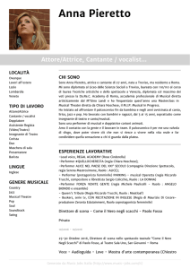 Anna Pieretto Attore/Attrice, Cantante / vocalist…