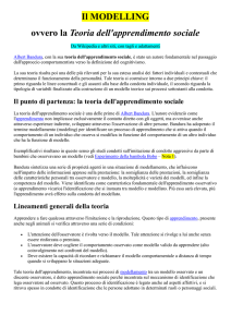 Il MODELLING ovvero la Teoria dell`apprendimento sociale