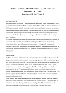 PROCALCITONINA, PCR E FUNZIONALITA` EPATICA NEL