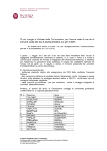 Errata corrige al Verbale della Commissione per l`esame delle