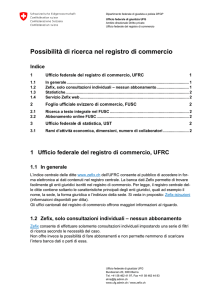 Possibilità di ricerca nel registro di commercio